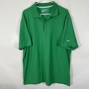 Nike Golf Tour Performance Polo Shirt Mens Large Green Geometric Performance SS